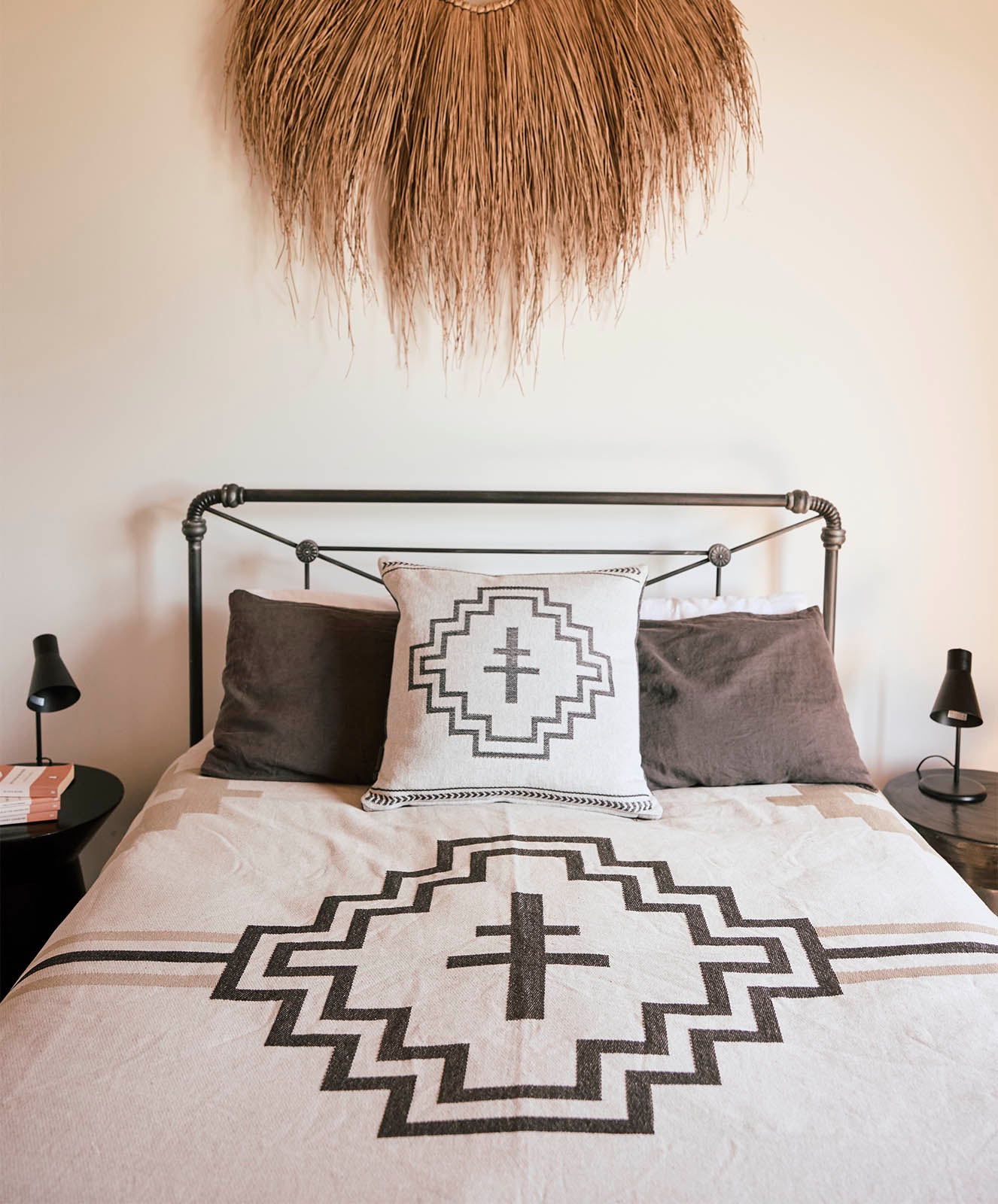 Tree Totem Cotton Bed Blanket | Cream