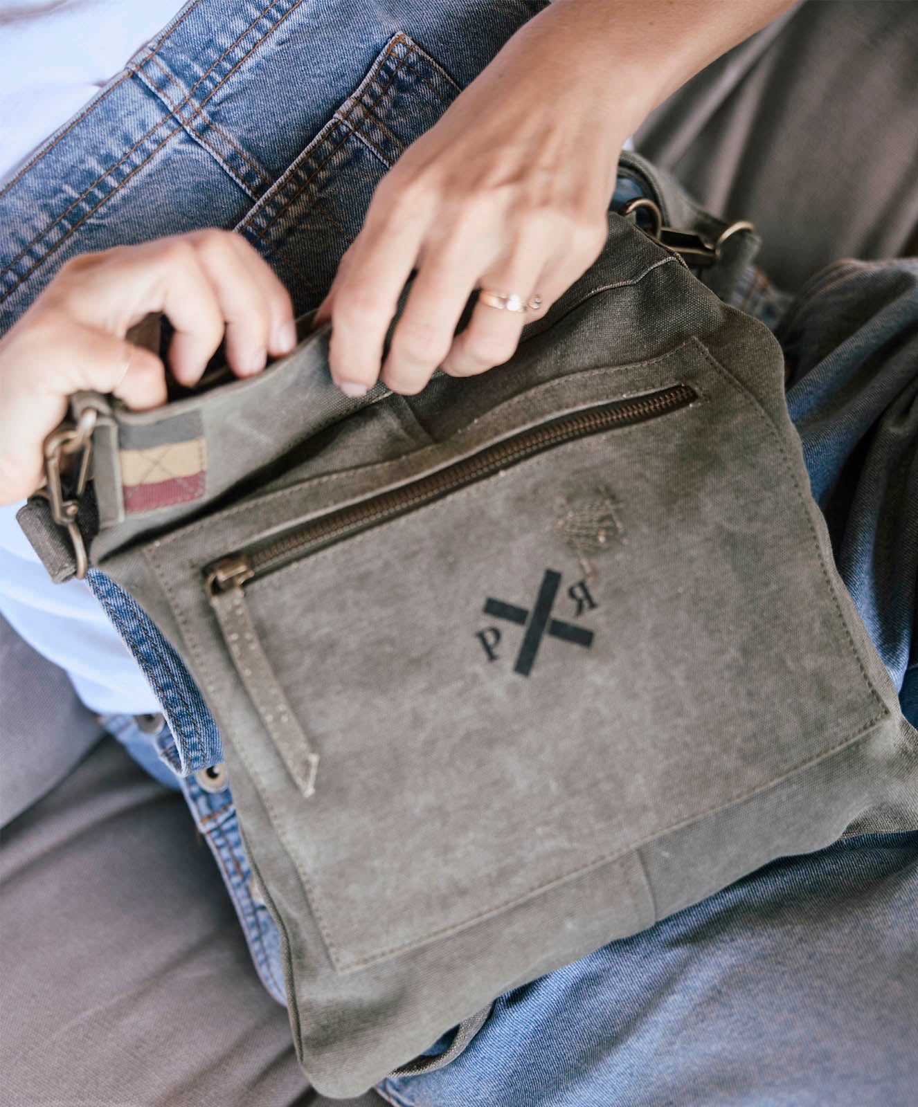 Escapee Satchel Bag I Upcycled I Khaki