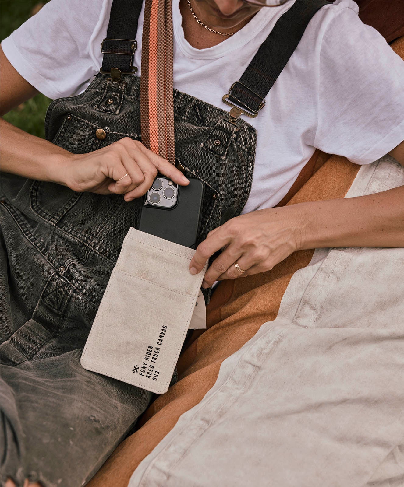 Escapee Cross Body Phone Bag | Upcycled | Natural
