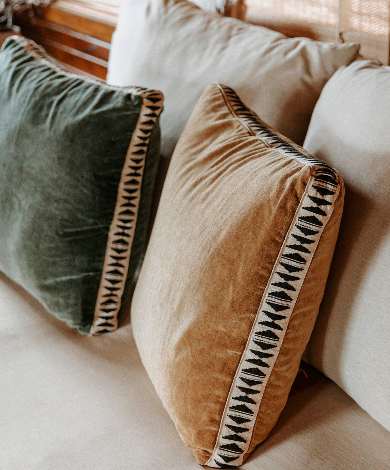 Moonstone Velvet Cushion Cover | Toffee