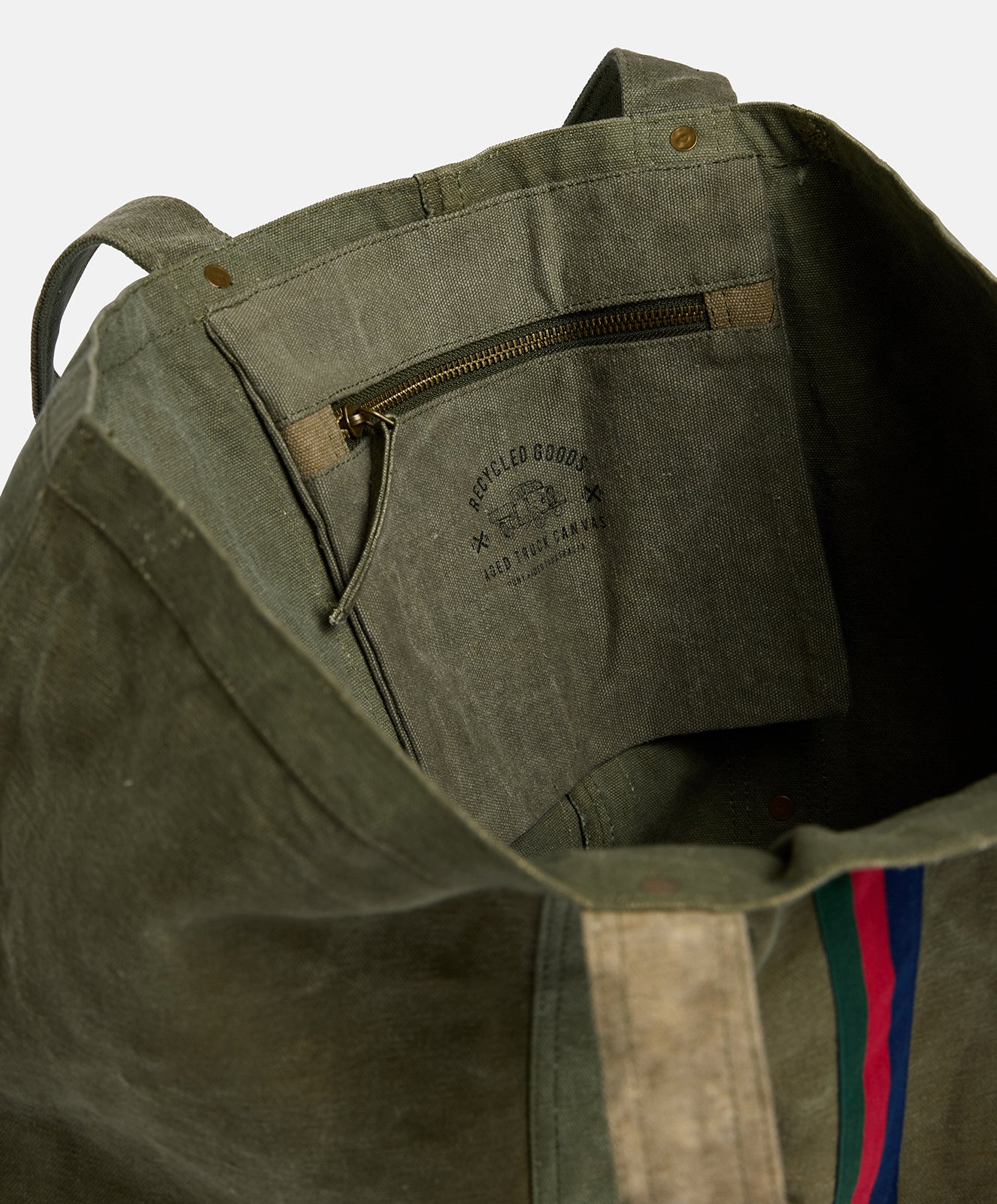 Escapee Large Canvas Tote Bag | Upcycled | Khaki