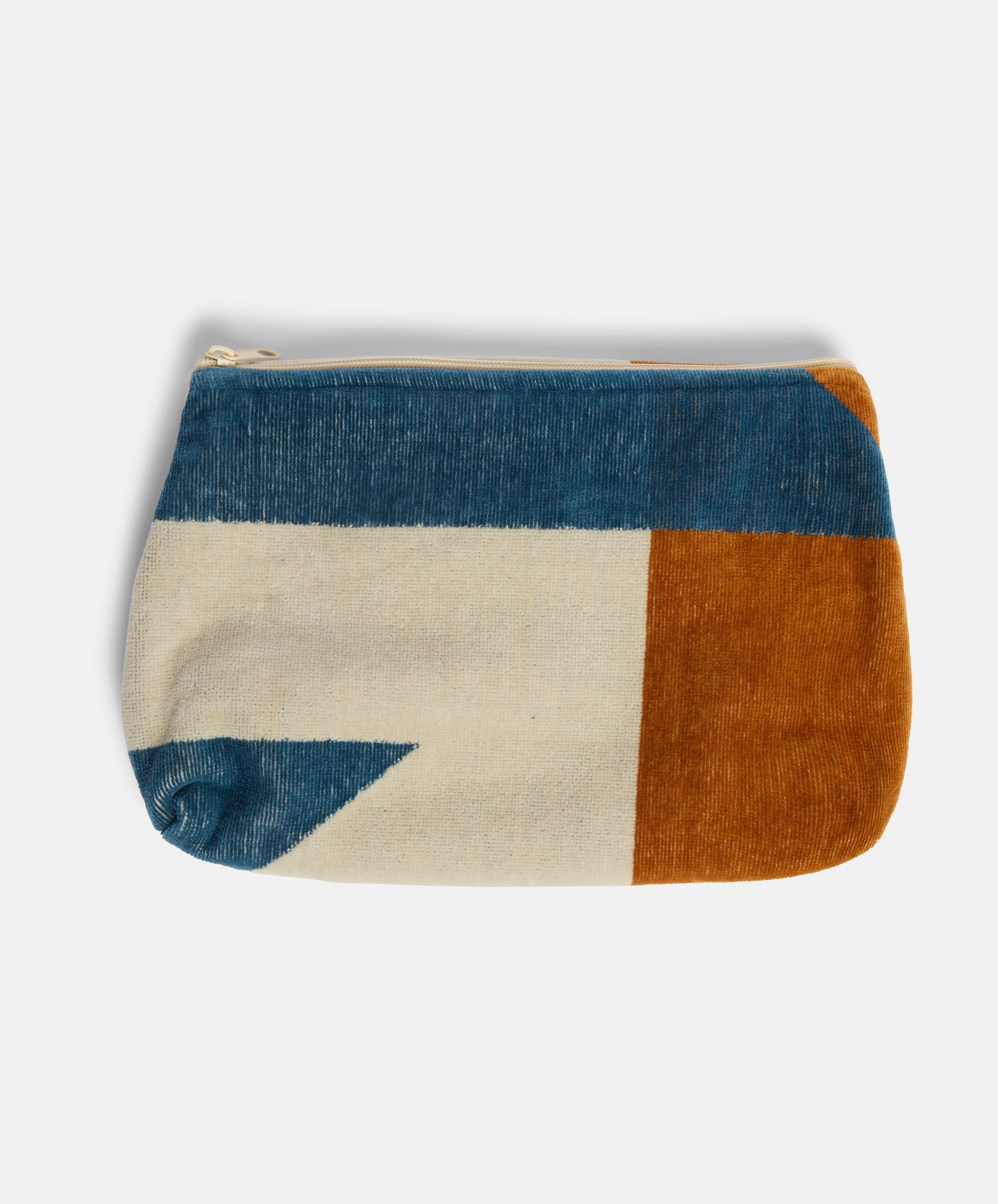 Canyon Pouch | Recrafted Terry Towelling I Natural / Khaki / Blue