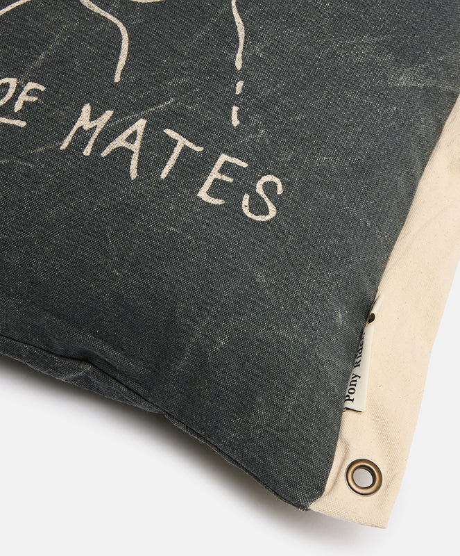 Land of Mates Cushion X Banner | Charcoal