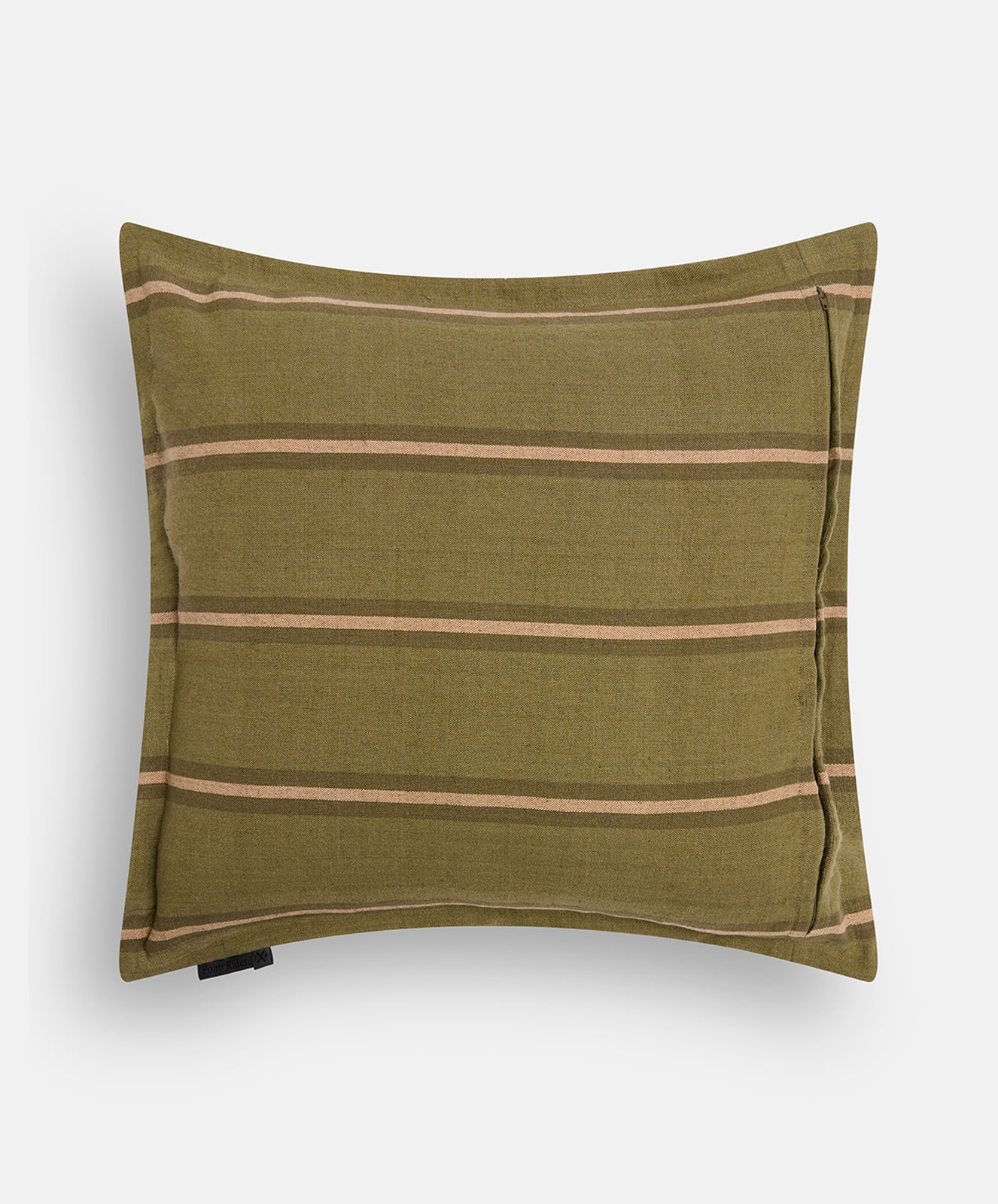 Safari Linen Cushion | Striped Olive / Donkey Pink