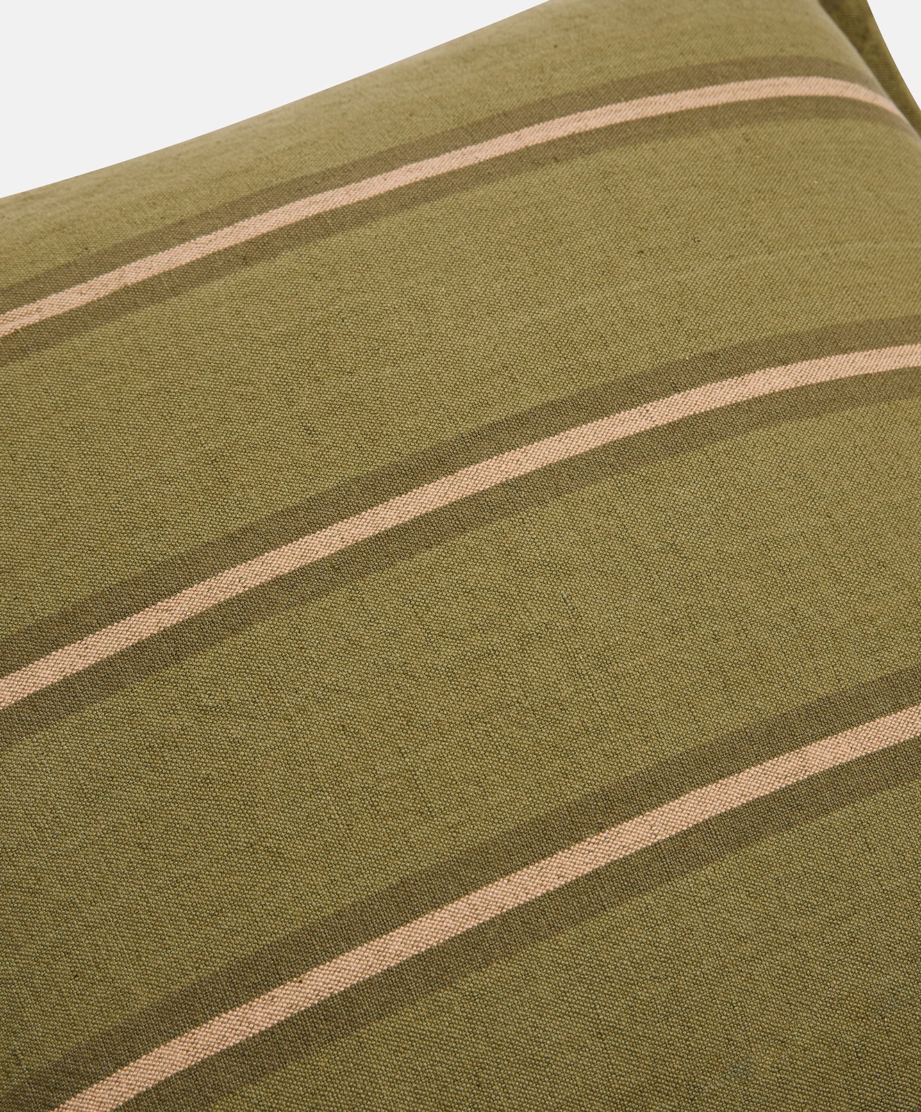 Safari Linen Cushion | Striped Olive / Donkey Pink