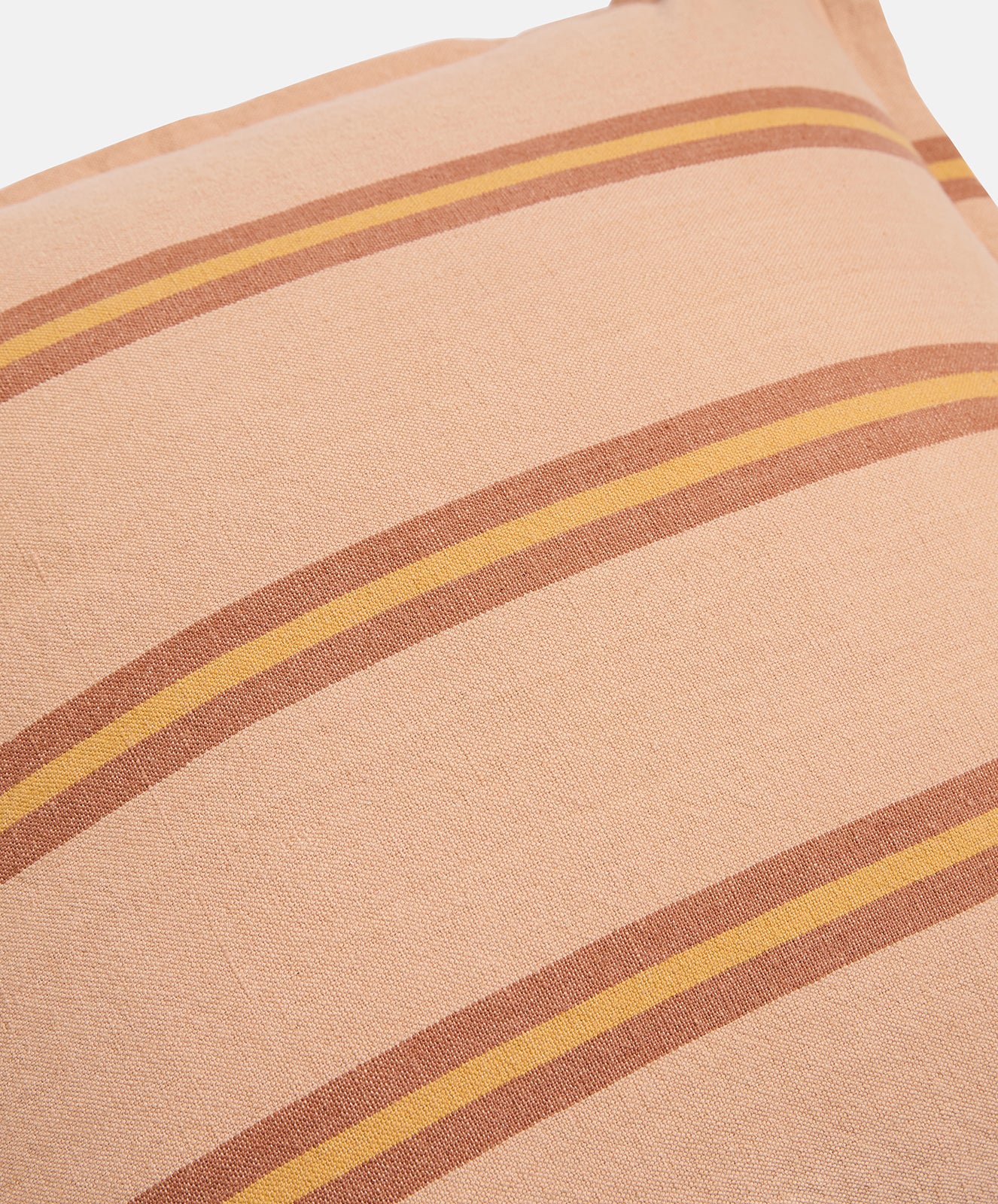 Safari Linen Cushion | Striped Donkey Pink / Caramel