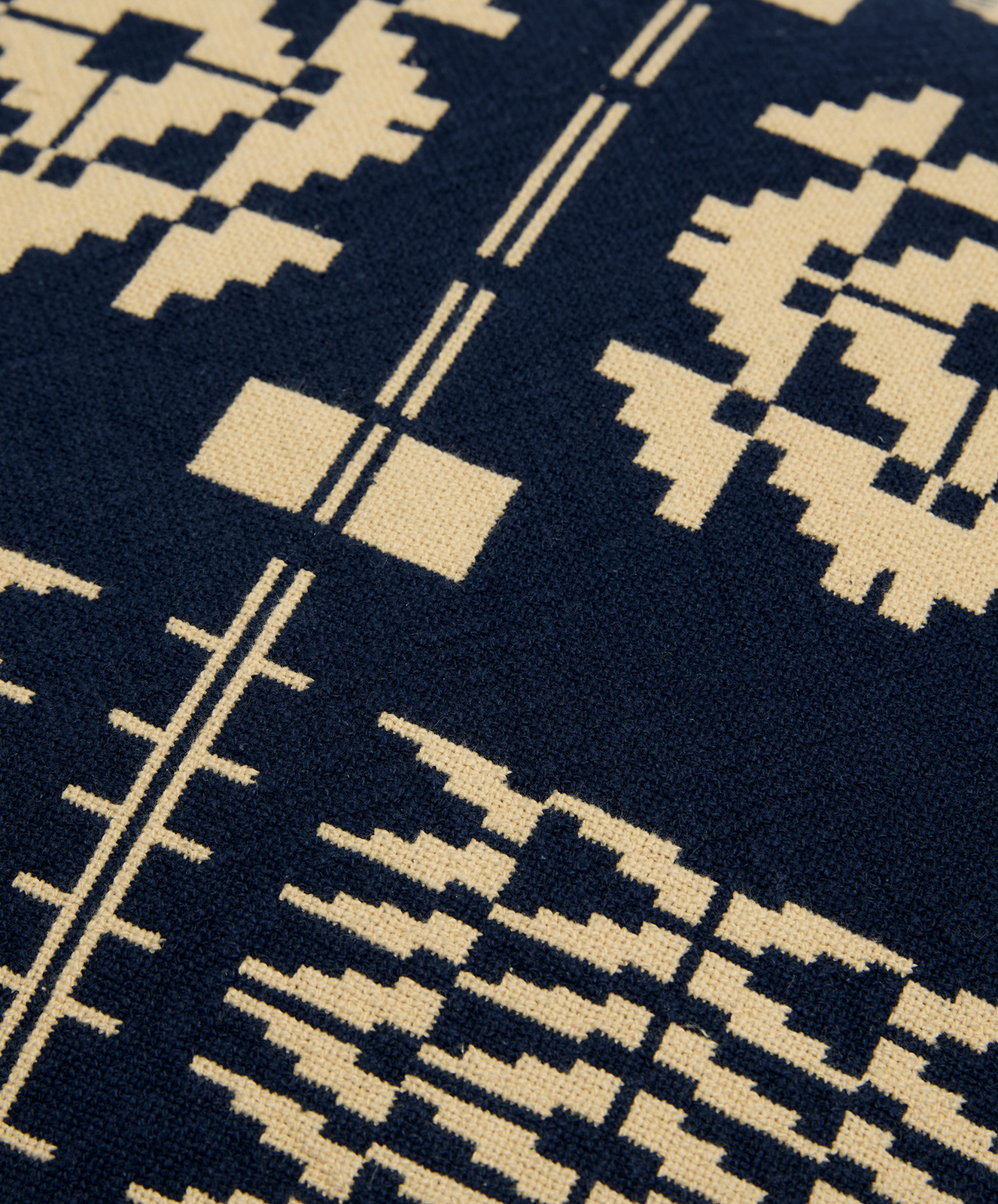 Lands Heritage Weave | Rectangle Large Cushion | Navy