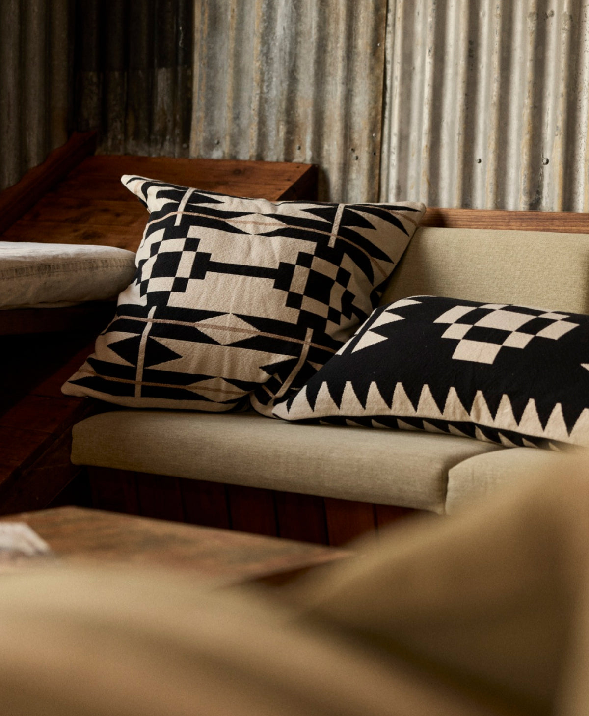 Cradle Mountain Cushion Cover | Natural/Black | 85*45