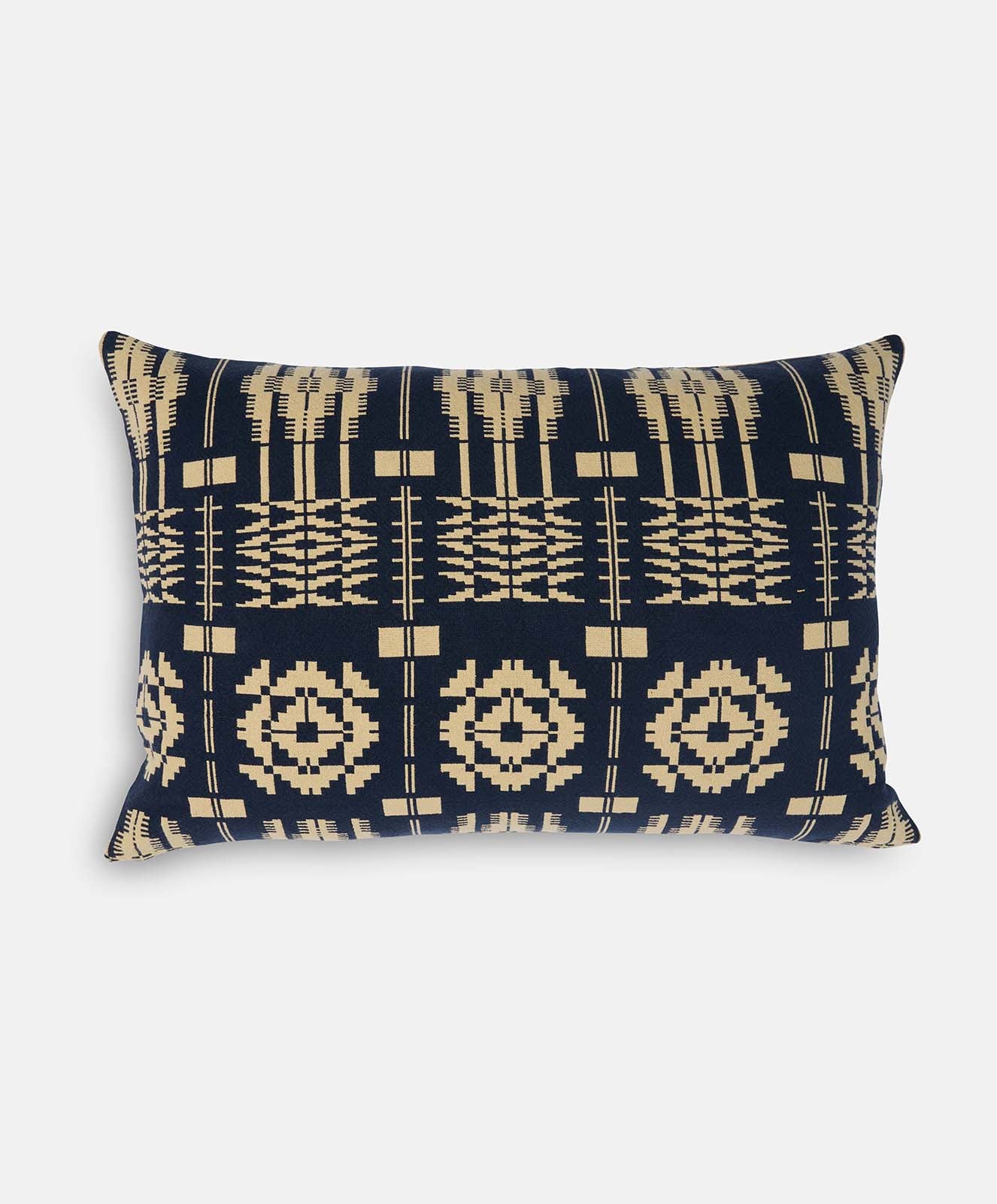 Lands Heritage Weave | Rectangle Large Cushion | Navy