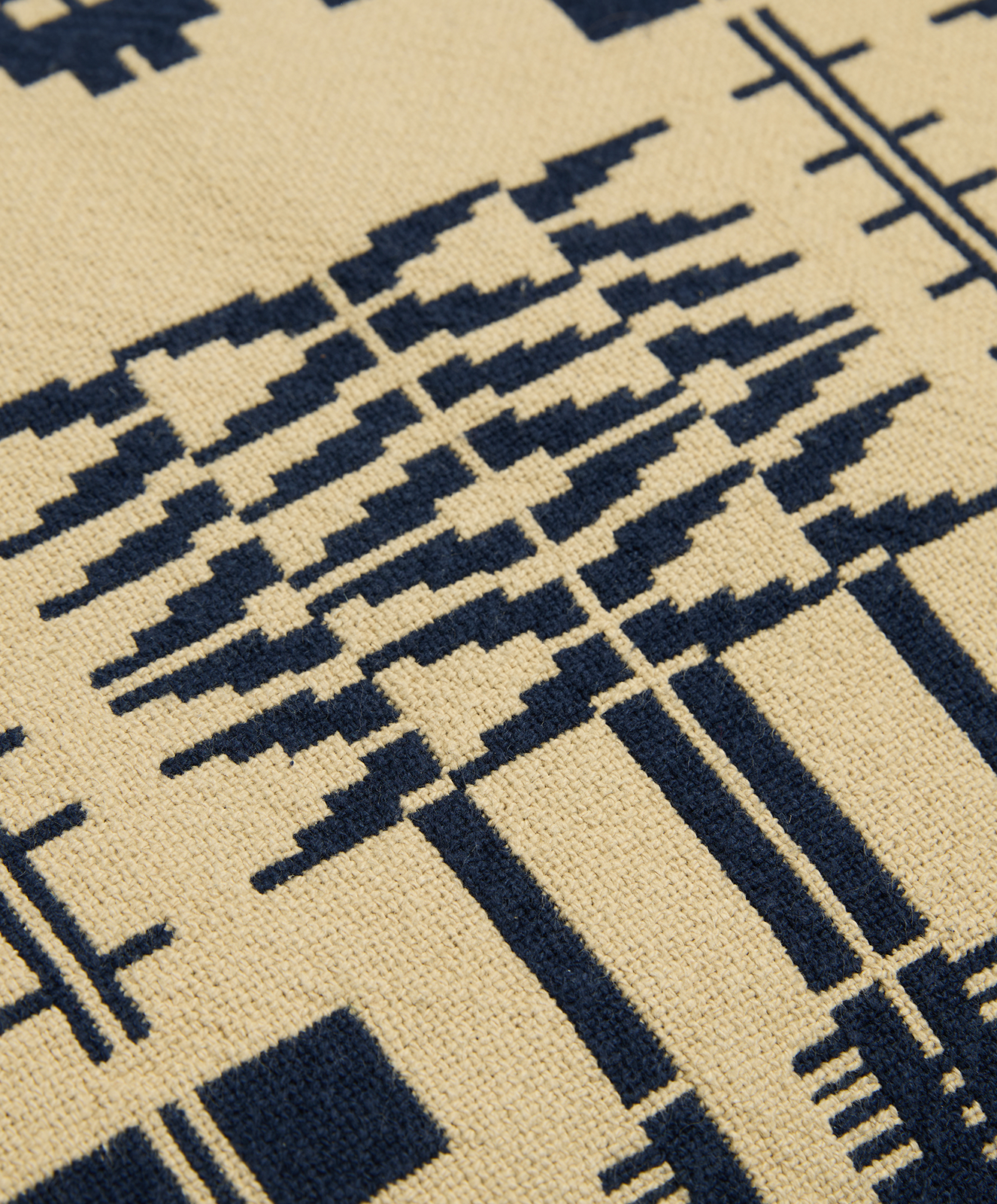 Lands Heritage Weave | Rectangle Large Cushion | Navy