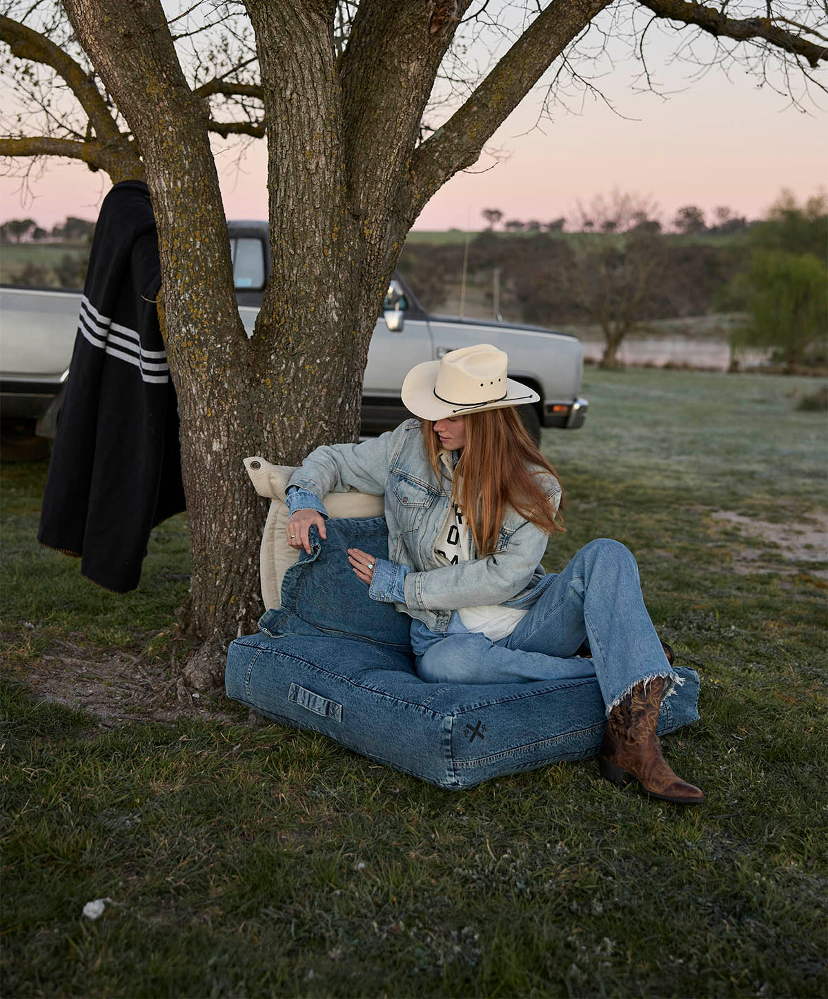 The Drover Cushion Cover | Denim | 85*45 - PRE SALE