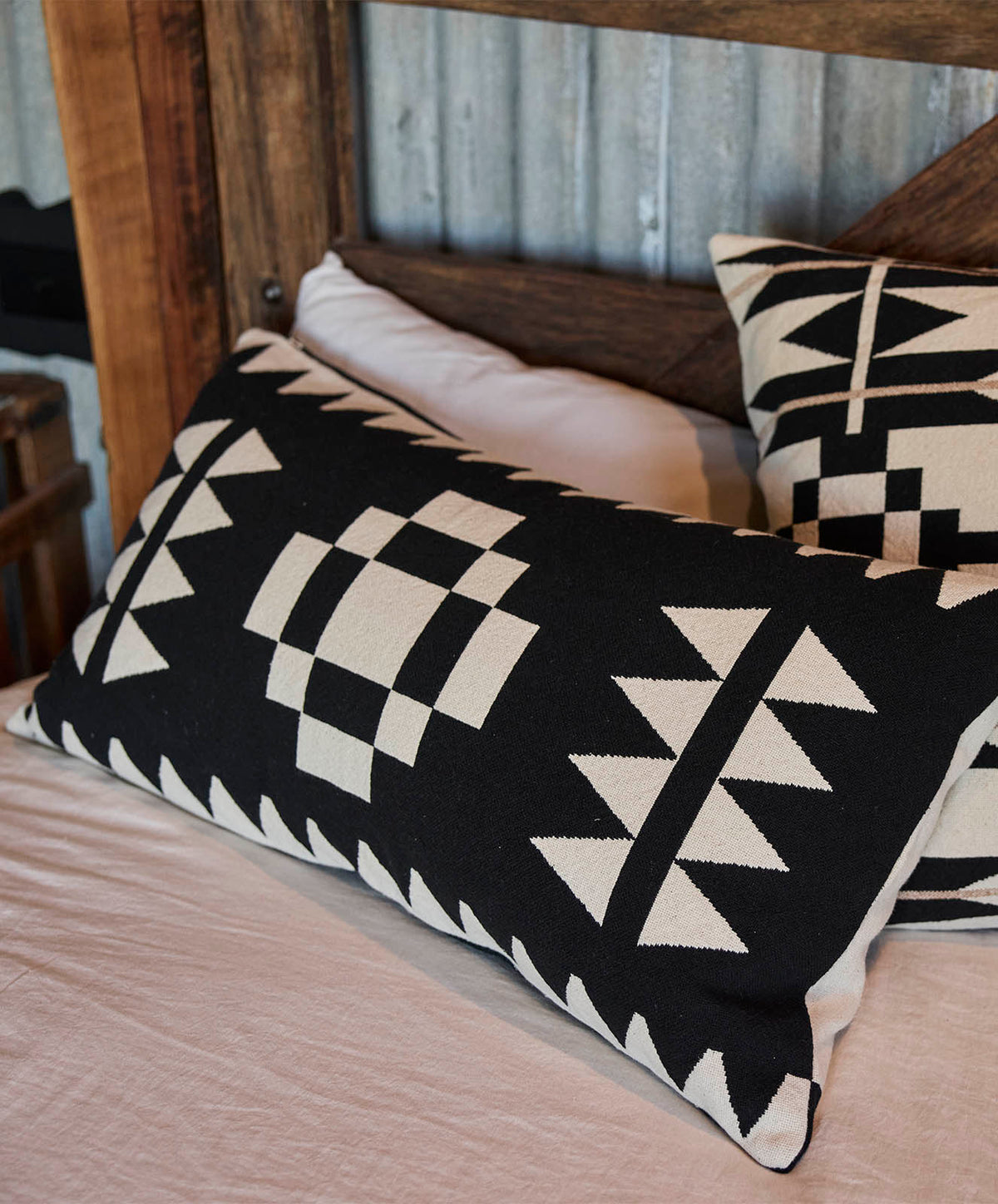 Cradle Mountain Cushion Cover | Natural/Black | 85*45