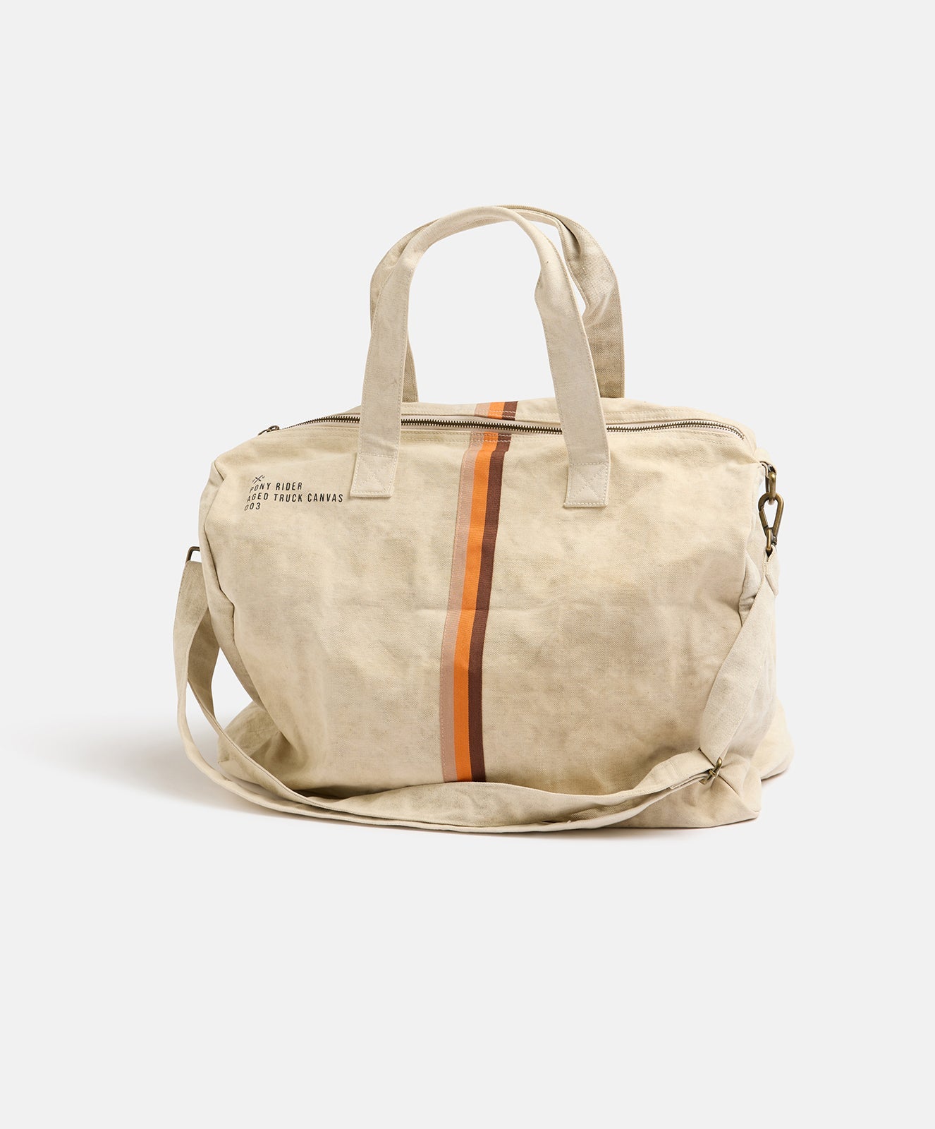 Escapee Overnight Bag | Upcycled | Natural Stripe