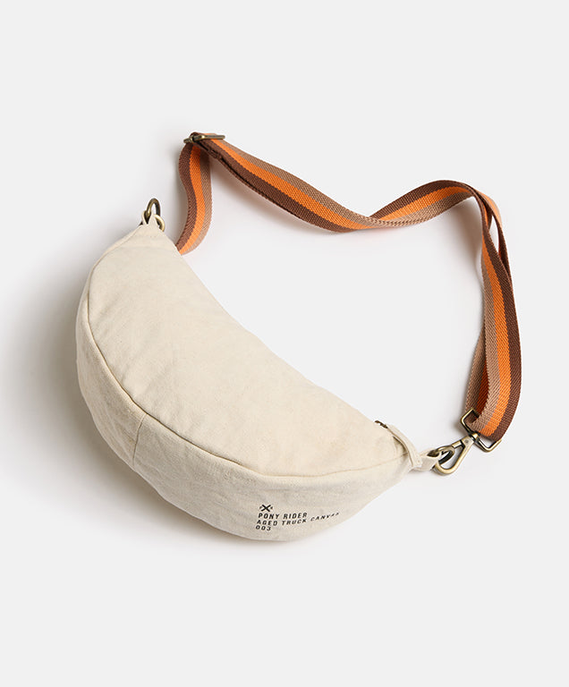 Escapee Round Shoulder Bag | Upcycled | Natural Stripe