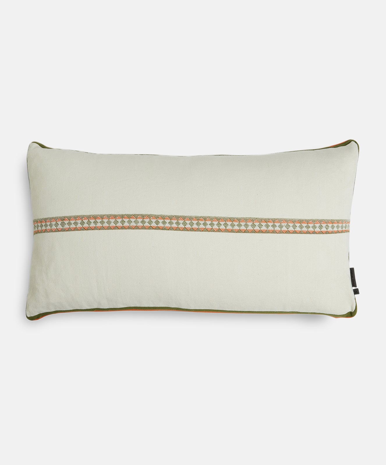 Siesta Rectangle Cushion | Khaki / Tangerine