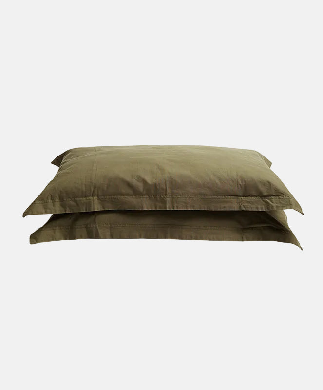 Base Camp Organic Cotton Pillow Cases | Khaki | Set of 2 (King)