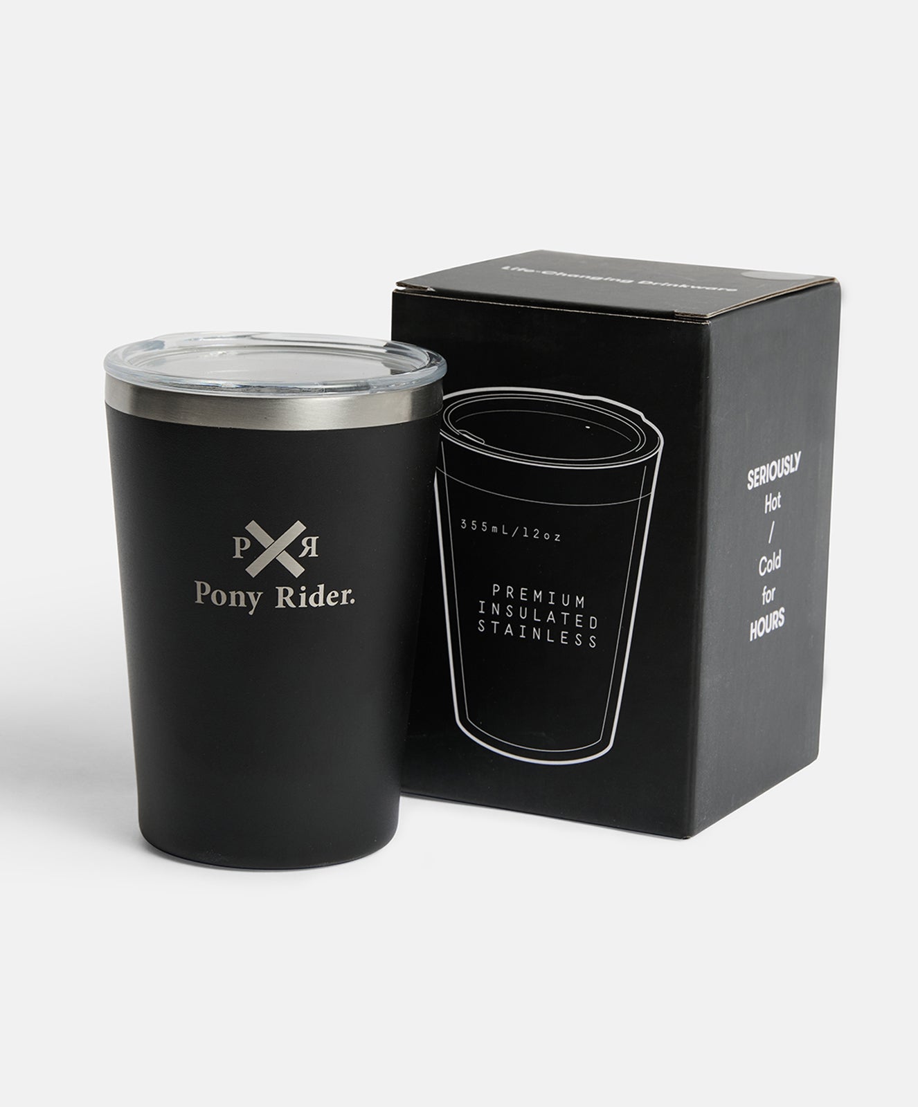 Pony Rider x Pargo 12oz Insulated Coffee Cup – Bone White