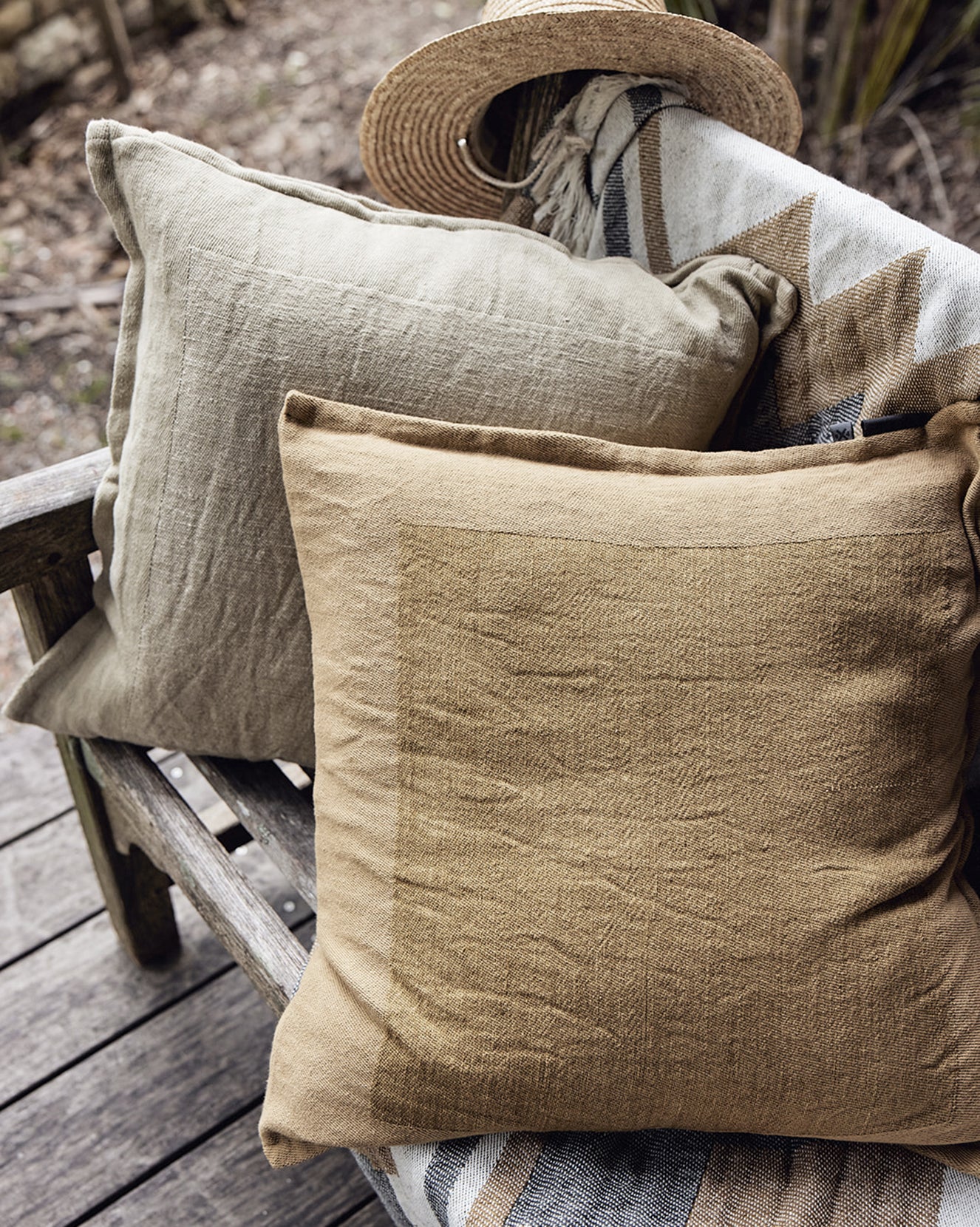 Bare Bones Linen Cushion | Light Safari