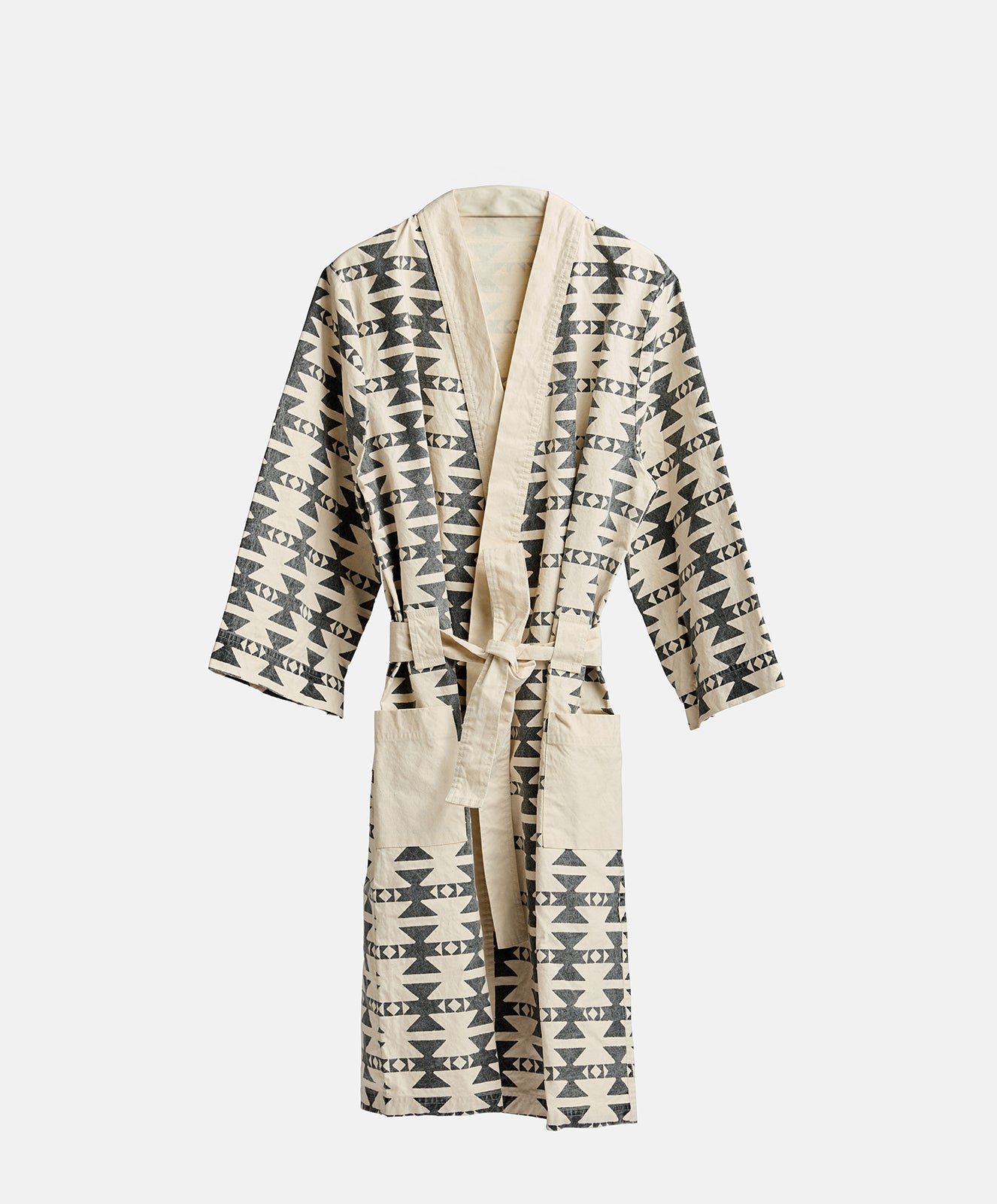 You’re Welcome Robe | Cotton/Linen | Natural & Coal