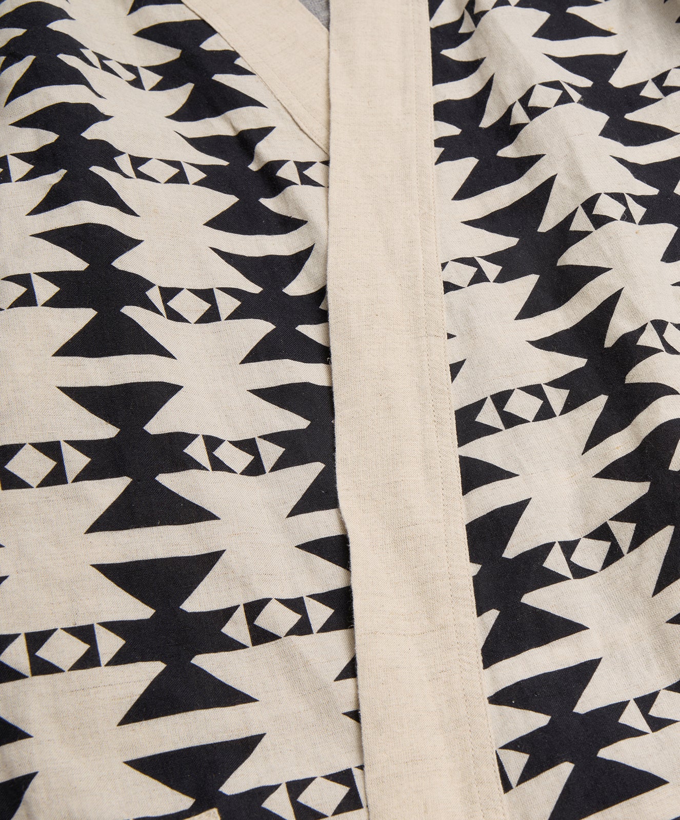 You’re Welcome Robe | Cotton/Linen | Natural & Coal