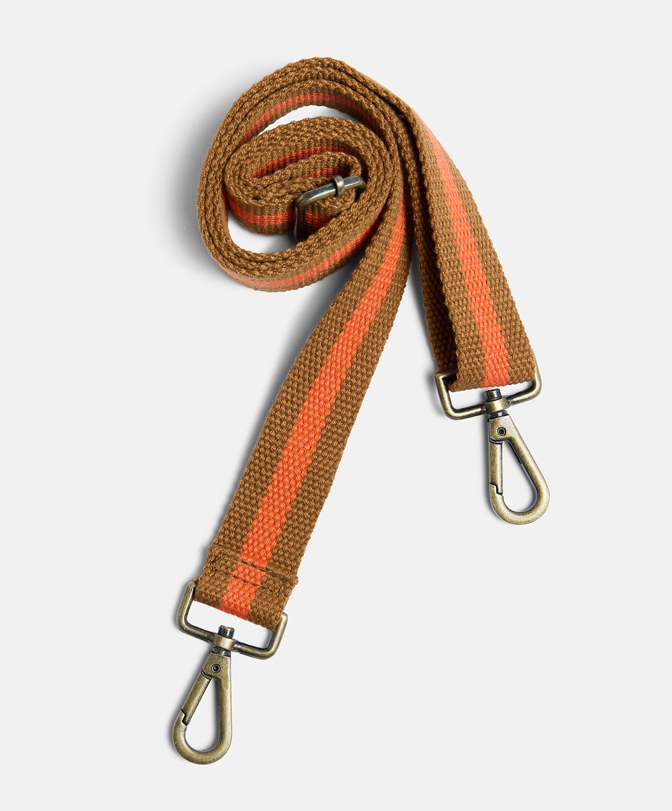 Market Clutch Bag Shoulder Strap  | Striped Spice Brown