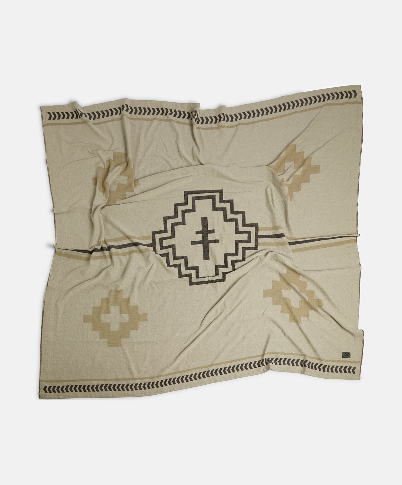 Tree Totem Cotton Bed Blanket | Cream