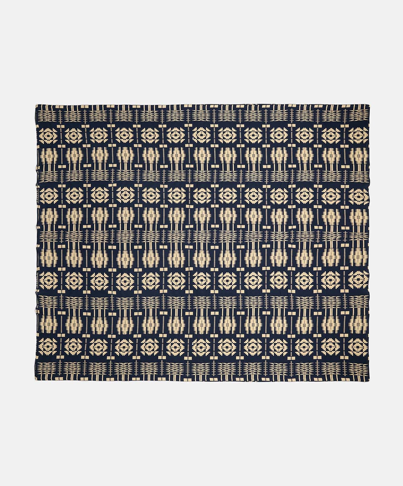Lands Heritage Tapestry Cotton Blanket | Navy