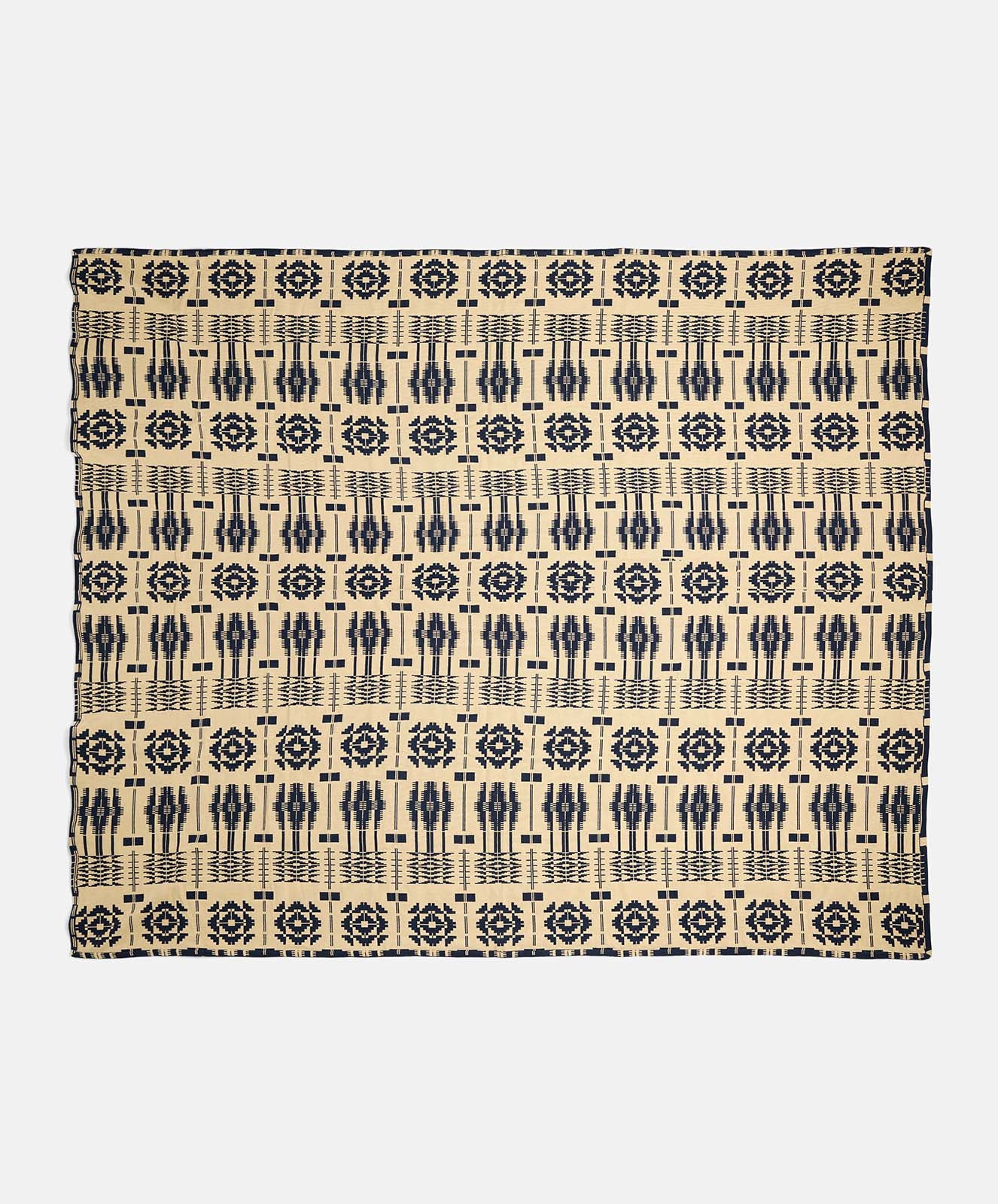 Lands Heritage Tapestry Cotton Blanket | Navy