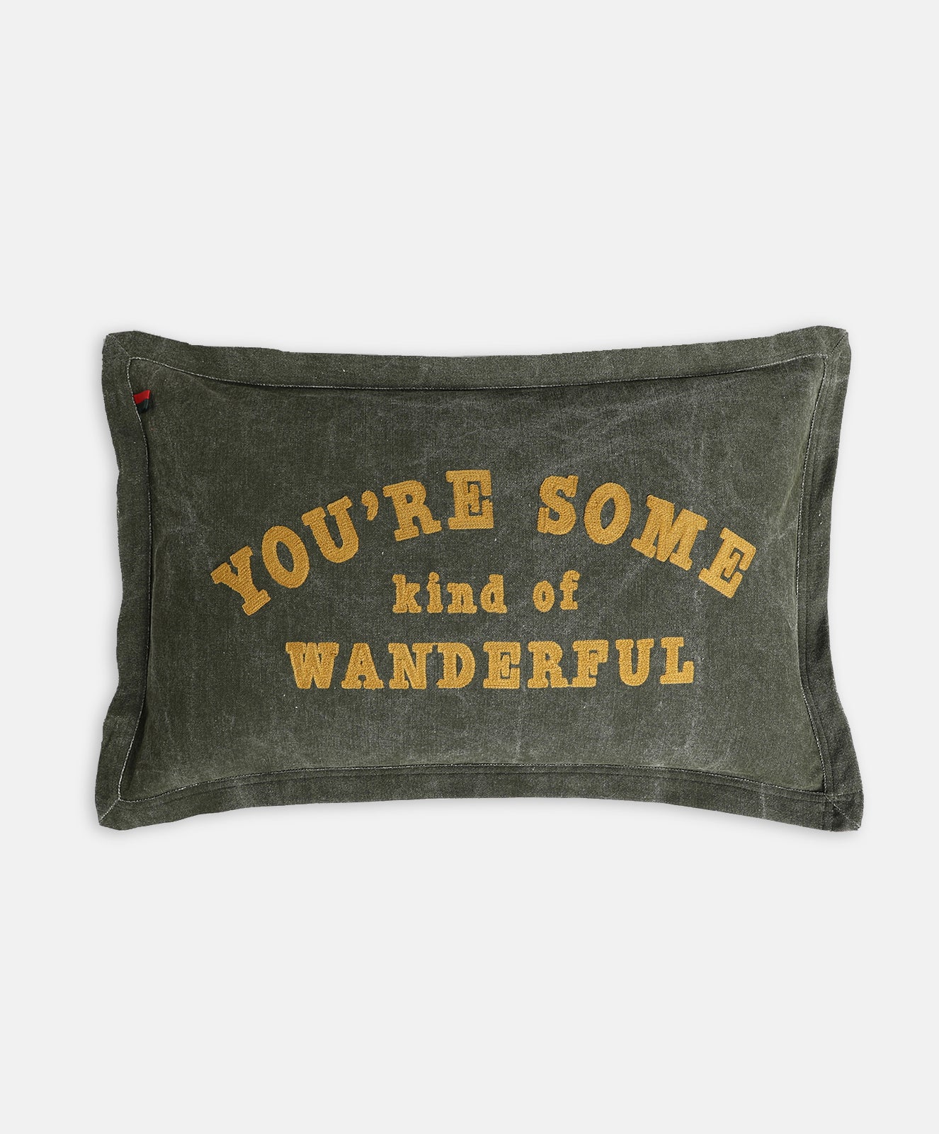 You're Some Kind of Wanderful Rectangle Cushion | Olive