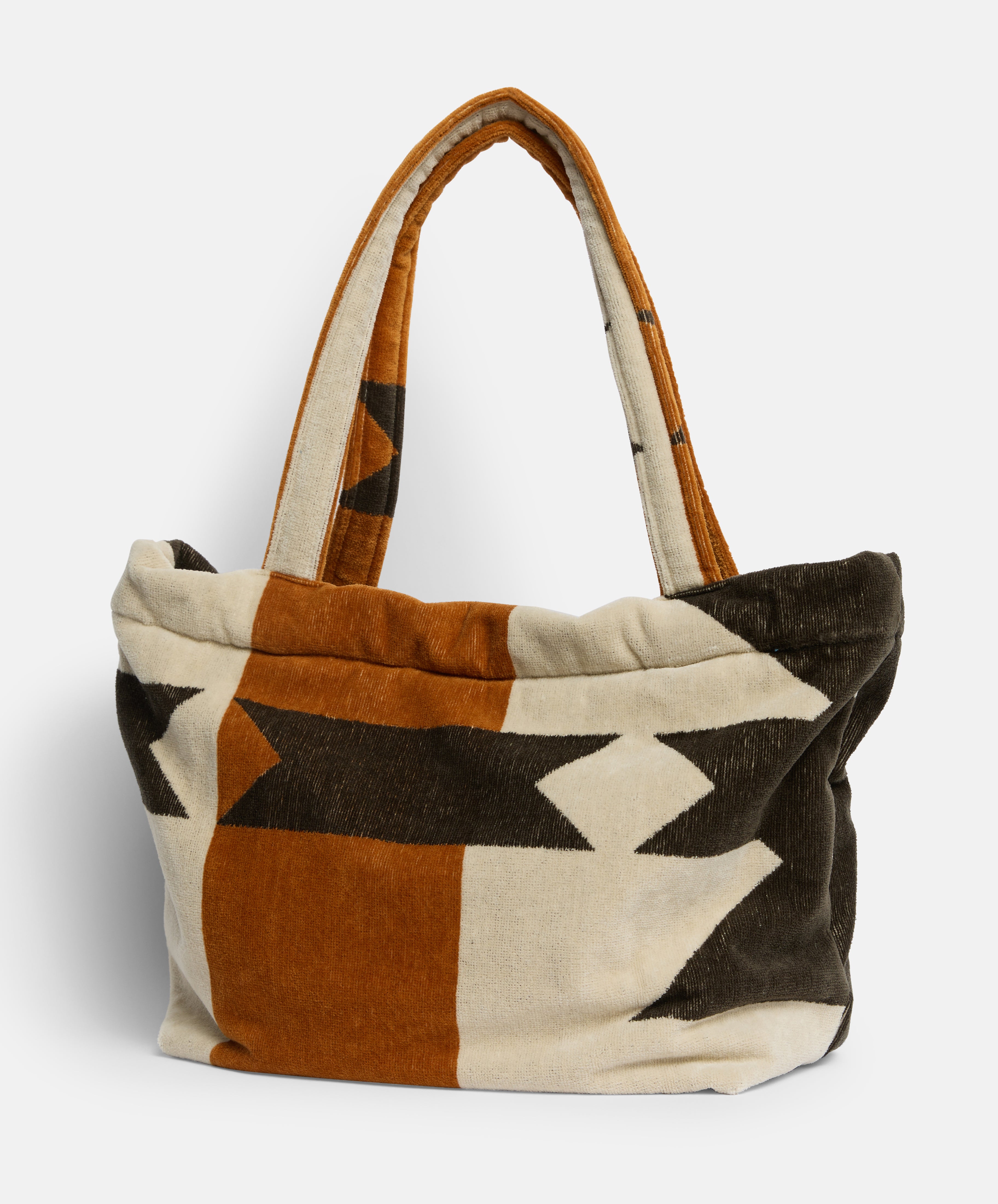 Rocky Mountain Tote | Recrafted Terry Towelling I Natural / Khaki / Spice