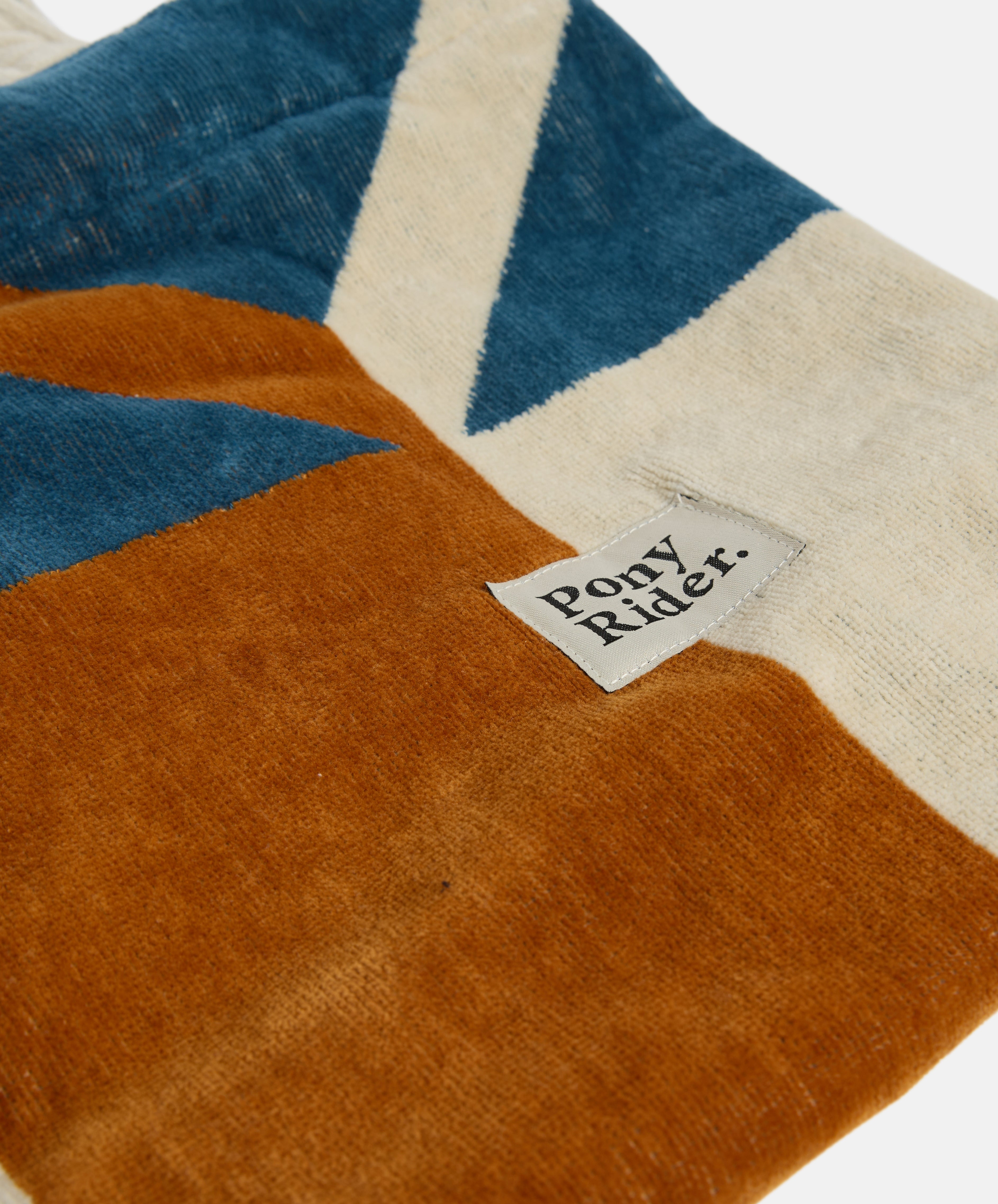 Canyon River Beach Tote | Recrafted Terry Towelling I Natural / Khaki / Blue