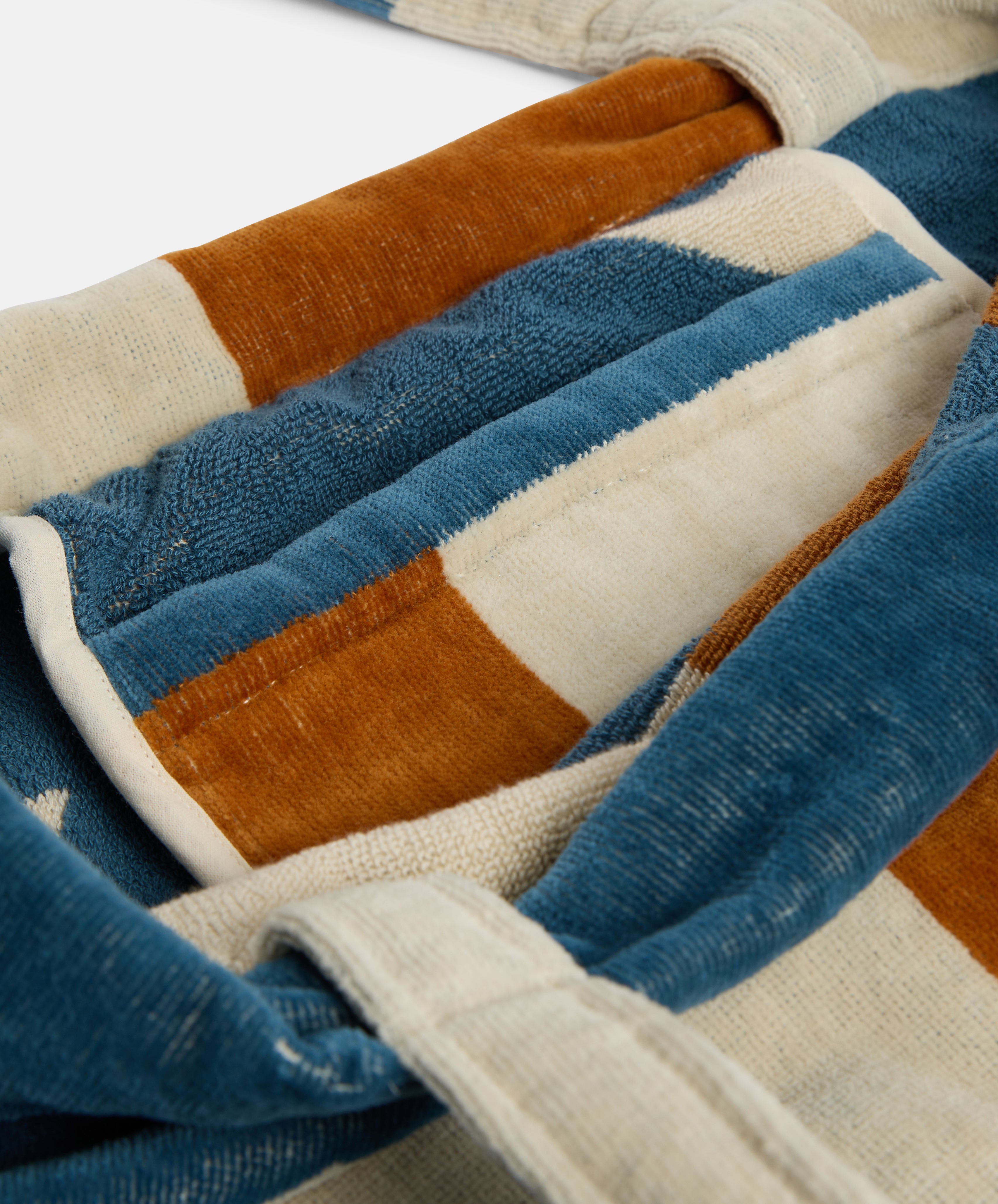 Canyon River Beach Tote | Recrafted Terry Towelling I Natural / Khaki / Blue