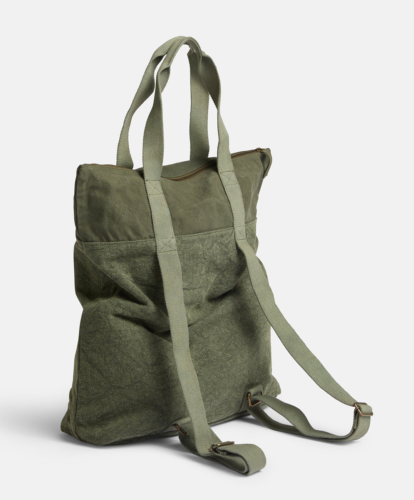 Adventure Slouch Bag | Khaki Upcycled Canvas