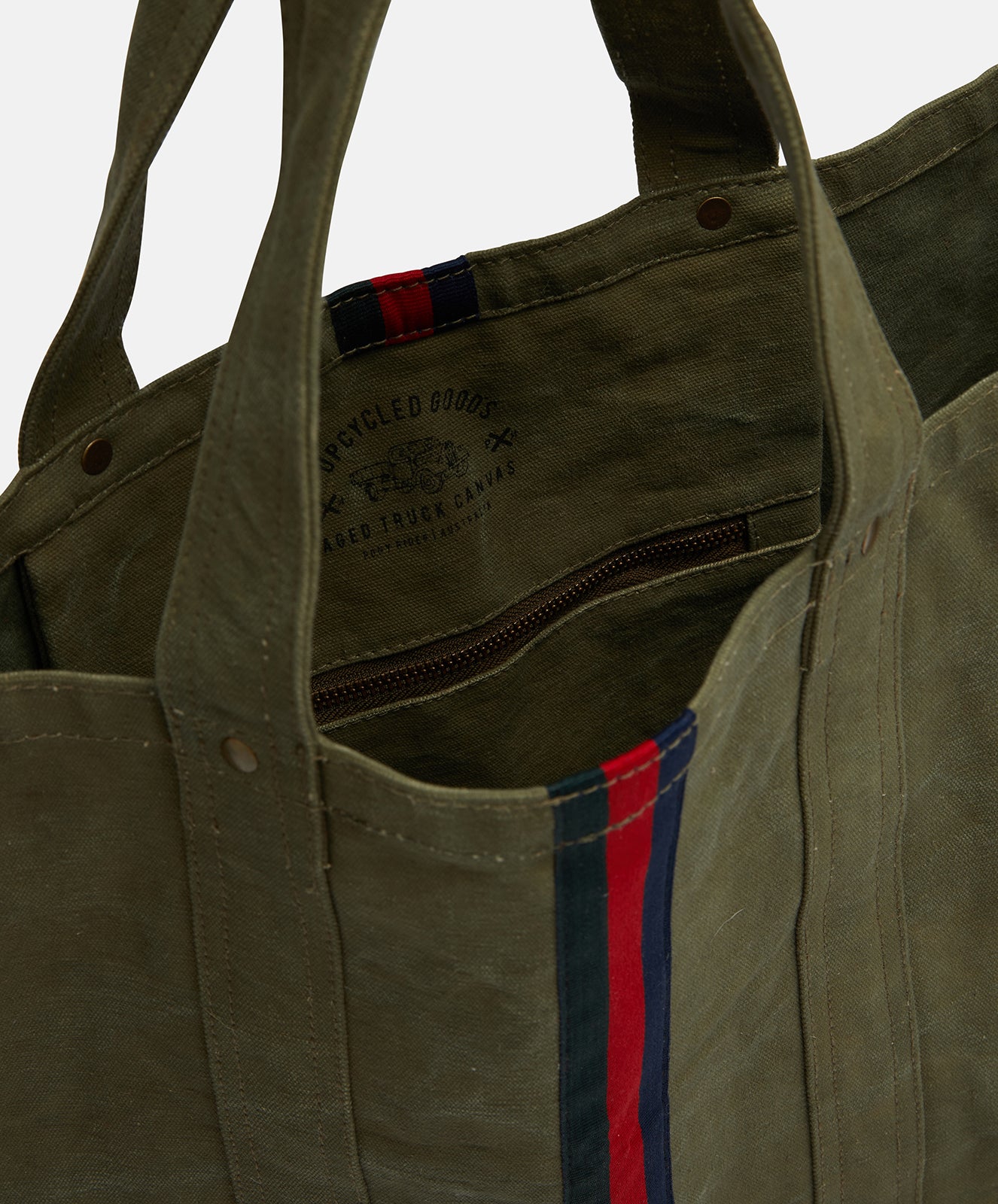 Escapee Canvas Tote Bag | Khaki Upcycled