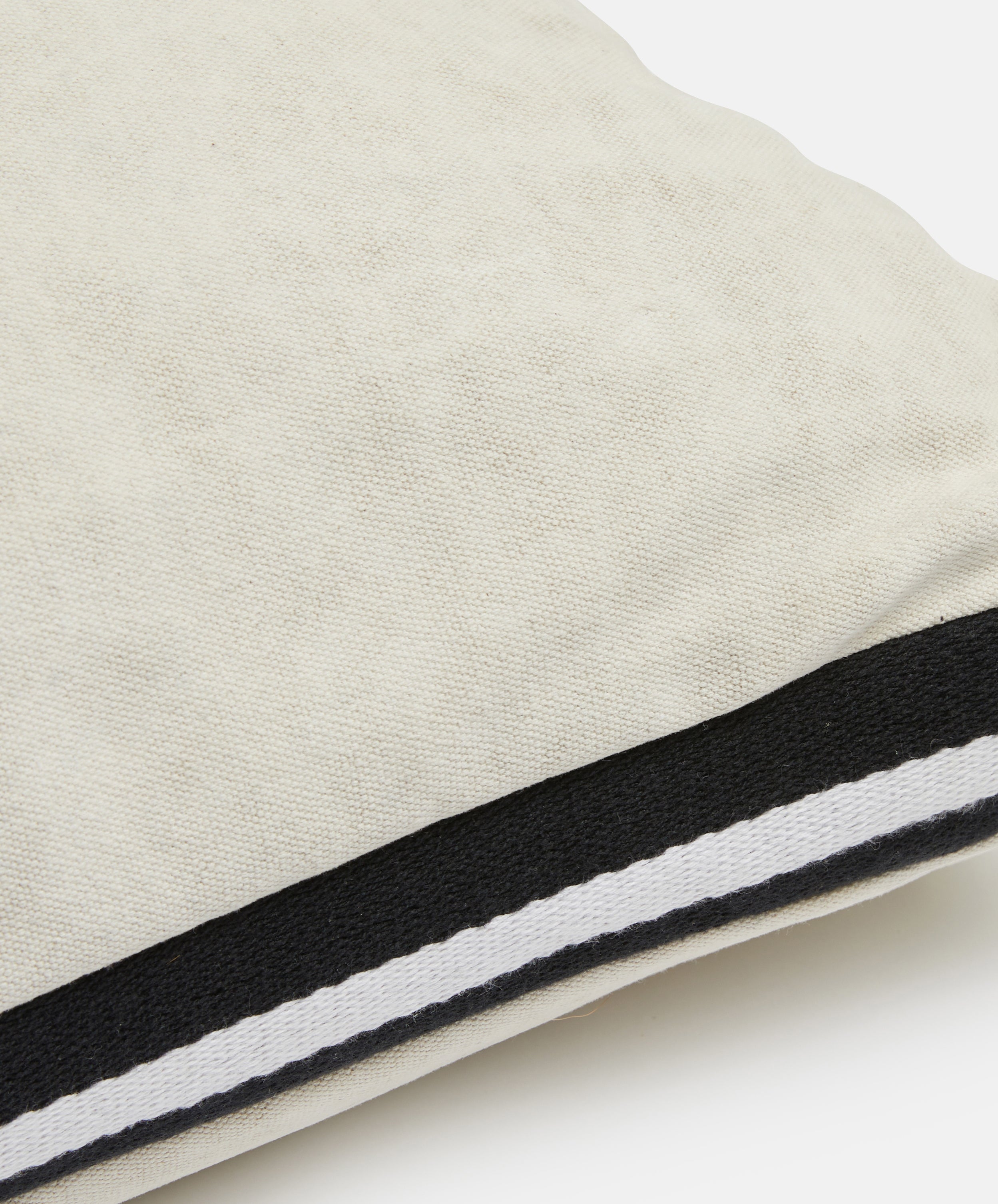 Mr Slow Cushion | Natural Upcycled with Black