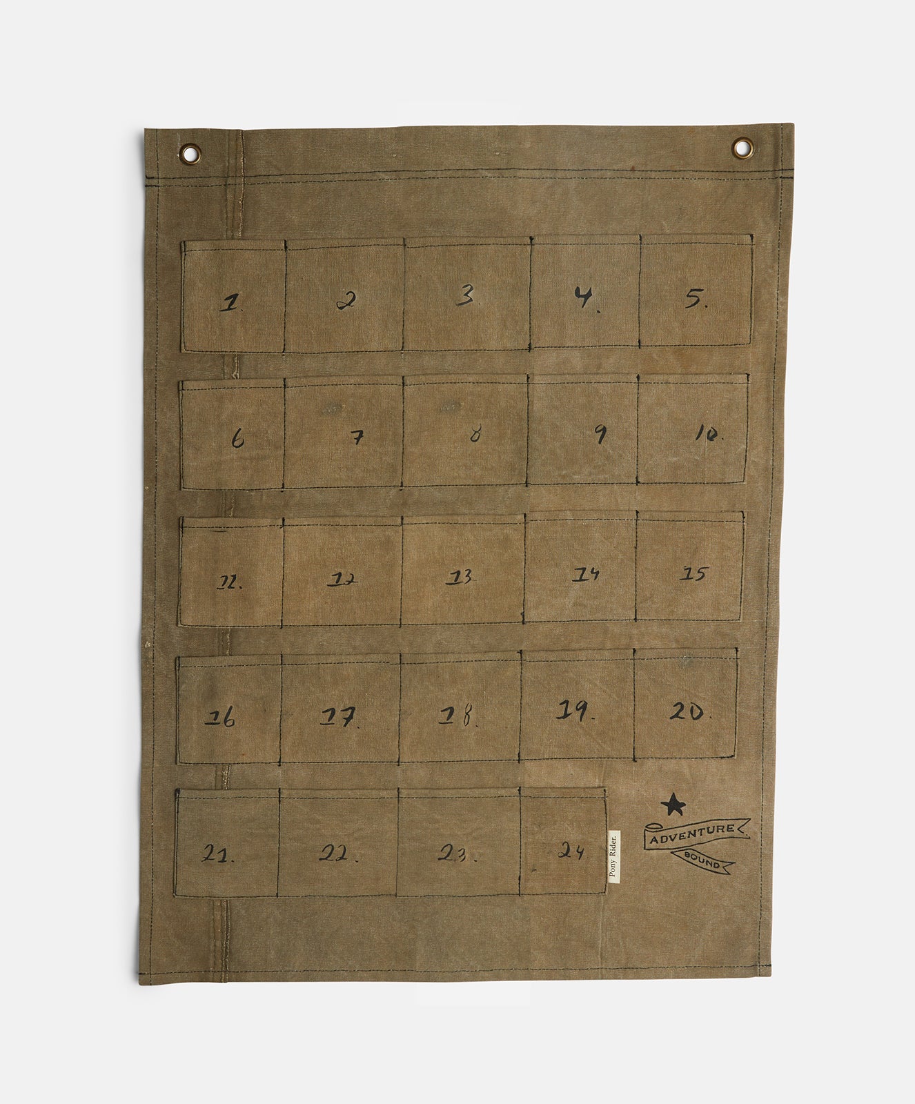 Advent Calendar Wall Banner | Khaki Upcycled